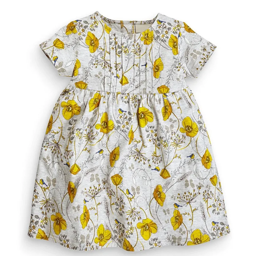 2018 New Summer Baby Girls Brand Dress Kids Cotton Floral Short Sleeve Dresses | Детская одежда и обувь
