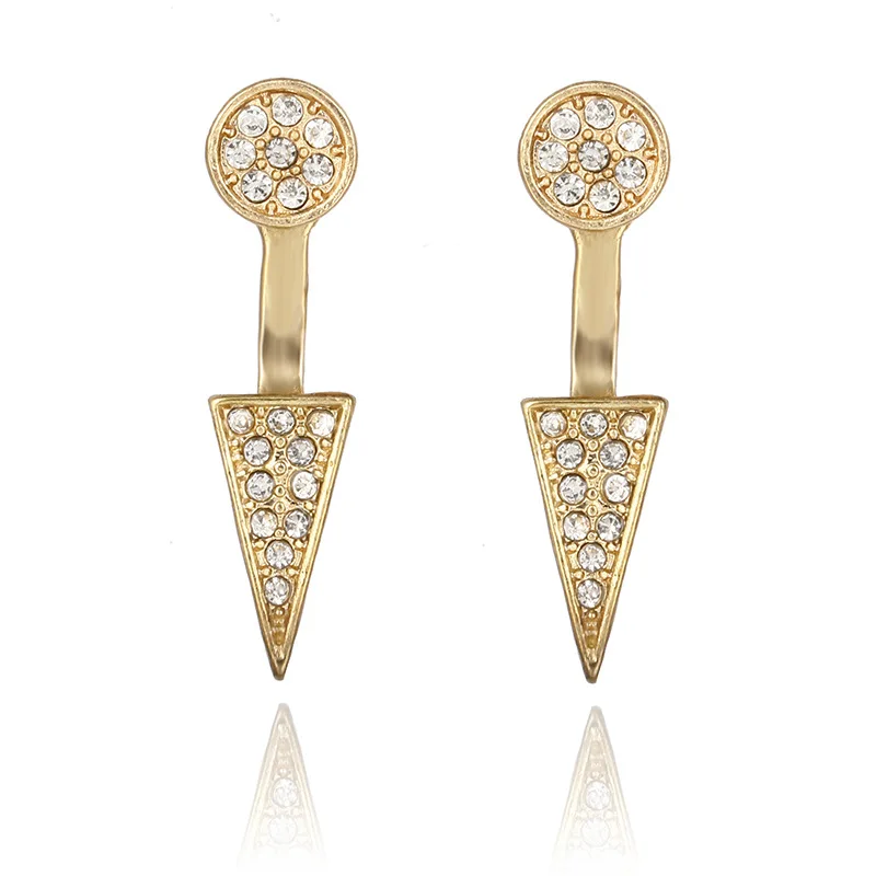 2018 новые белые индивидуальные серьги с имитацией треугольника и круглой спинкой
