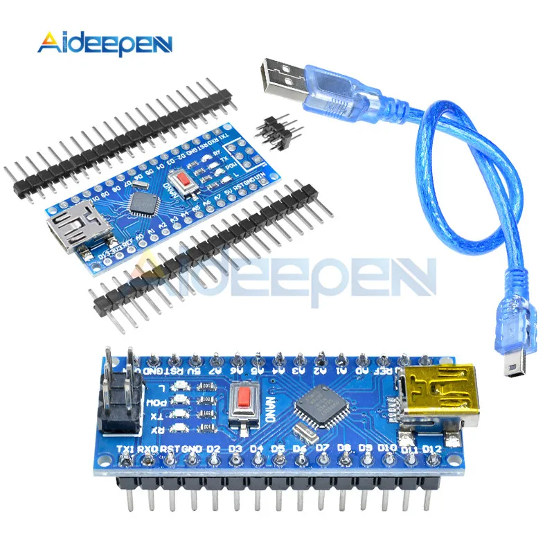 Плата контроллера Mini USB CH340 Nano 3 0 ATmega328P ATMEGA328P AU плата совместимая с Arduino Driver V3.0