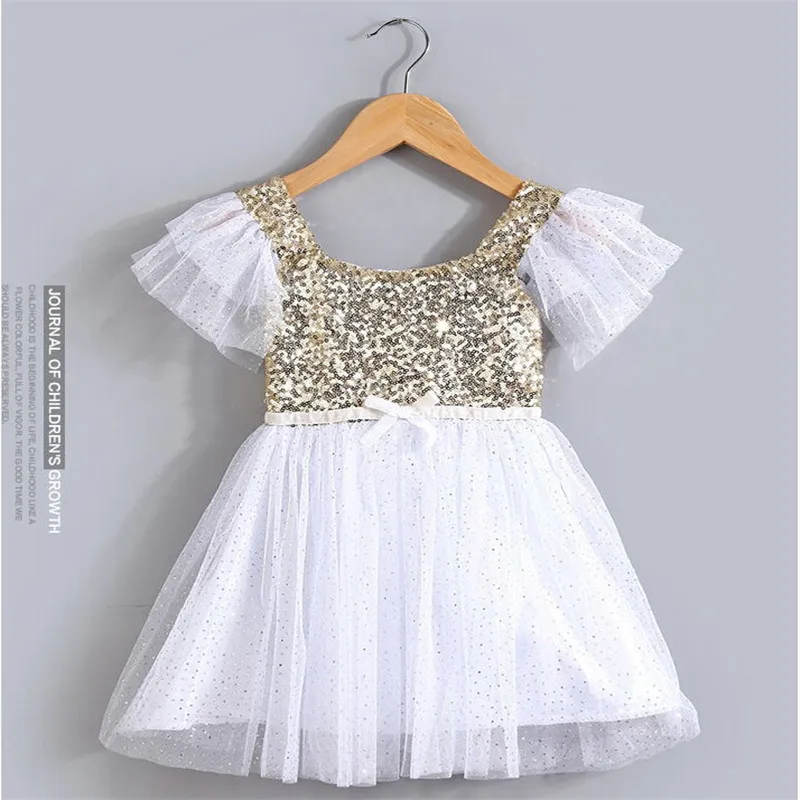 Модное Брендовое платье для девочек летнее От 2 до 8 лет кружевное маленьких |