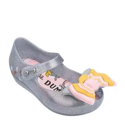 sliver Mini Melissa Ultragirl/ г. новые оригинальные сандалии для девочек бразильские прозрачные сандалии Нескользящие Детские пляжные сандалии для малышей, 13,5-18,5 см - Цвет: sliver