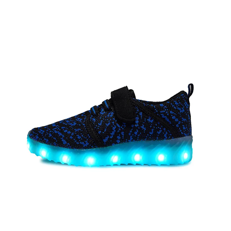 EUR 25-37 светящиеся кроссовки USB зарядка Led детская обувь мальчики девочки светящиеся теннисные Детские светящиеся кроссовки