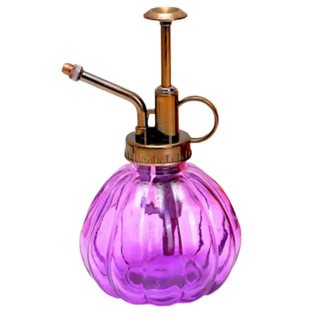 Purple Ретро стеклянный чайник с цветочным узором садовая Лейка винтажная Дворцовая Тыква стеклянная бутылка-спрей пресс для разлива растений - Цвет: Purple