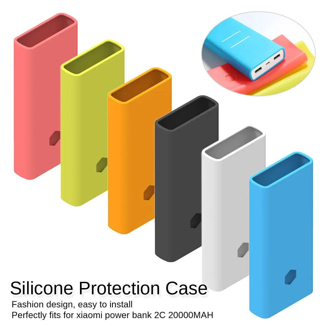 Для Xiaomi power Bank 2C 20000 mAh внешний аккумулятор чехол силиконовый защитный чехол для Xiaomi power bank чехол