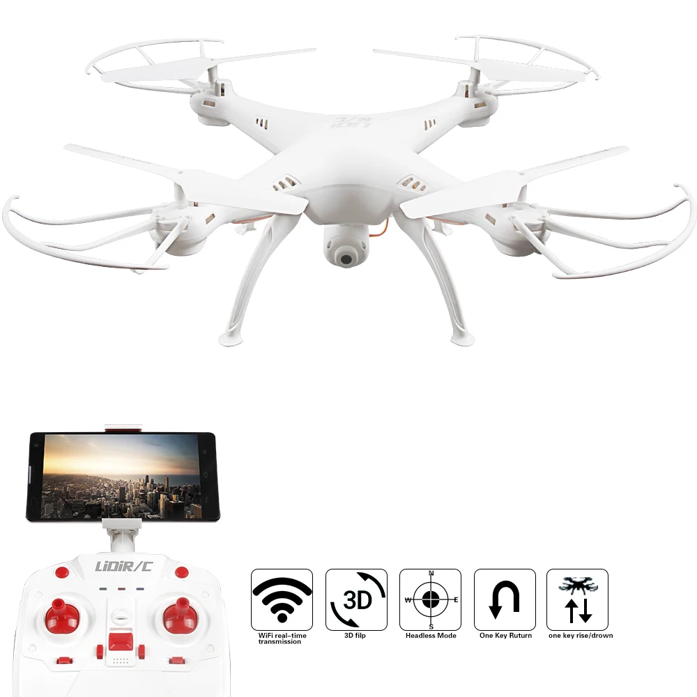 LIDIRC L15 720 P HD Камера 2 4G 4CH 6 осевой WI FI FPV RC Дрон вертолет игрушечные Квадрокоптеры с