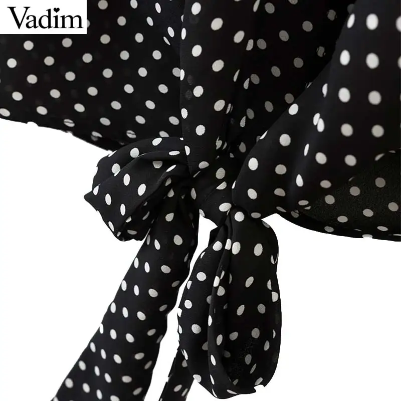 Vadim Женский блейзер в горошек зубчатый воротник длинный рукав галстук-бабочка