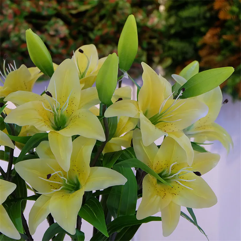 Имитация 3 голов тигровая Орхидея лилия духи дом гостиная пол отель сад вечерние