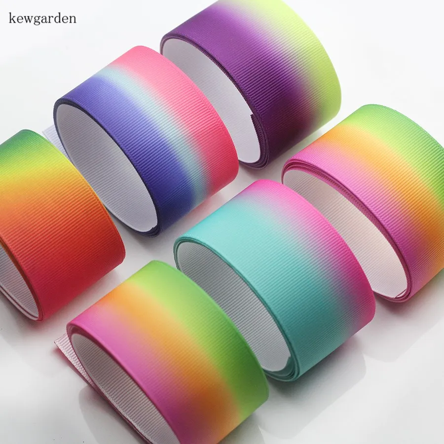 Kewgarden 38 mm 3.8 cm Gradient Color Grosgrain Ribbons Handmade Tape DIY Bowknot Accessories Satin Riband 8m/lot | Дом и сад