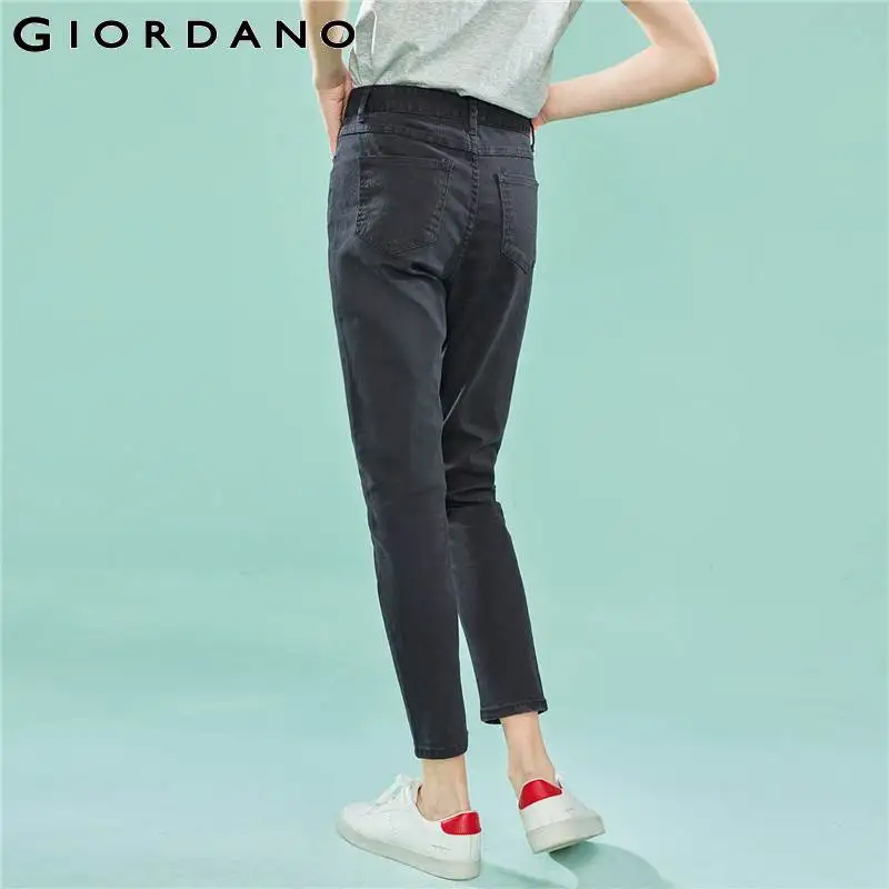 Giordano женские джинсовые джинсы с высокой посадкой эластичный деним для женщин