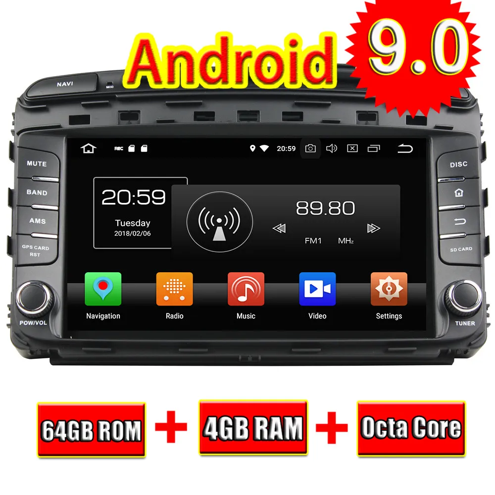Головное устройство TOPNAVI 9 дюймов Android 0 DVD GPS навигатор видеоплеер для KIA Sorento 2015