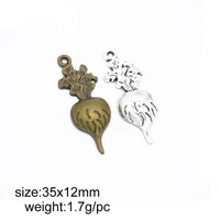50pcslot 35x12mm antique silver antique bronze plated alloy radish charms pendant fit for jewelry findings