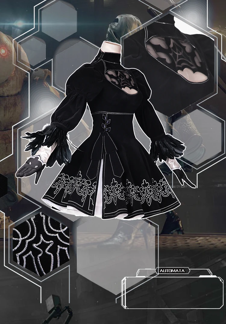 DokiDoki-SR игра для косплея NieR: Automata 2B Косплей йоркха № 2 Тип B Женский костюм на Хэллоуин NieR Automata