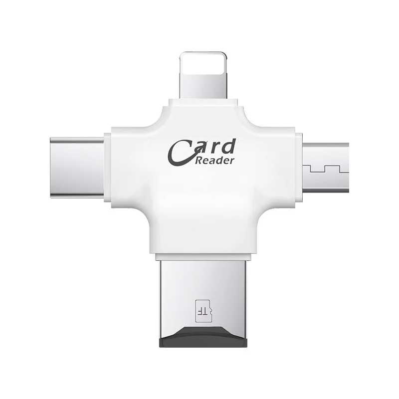 TYPE-C кард-ридер четыре в одном флэш-накопитель USB Micro SD OTG Устройство для чтения карт SD TF для iPhone 7 6 Plus 5 5S ipad 4 air 2 mini 3 Andro