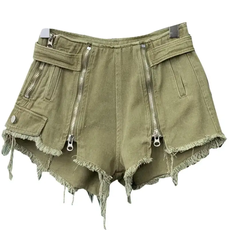 Высокая талия молния Сплит джинсовые Модные шорты сексуальные женские|Женские