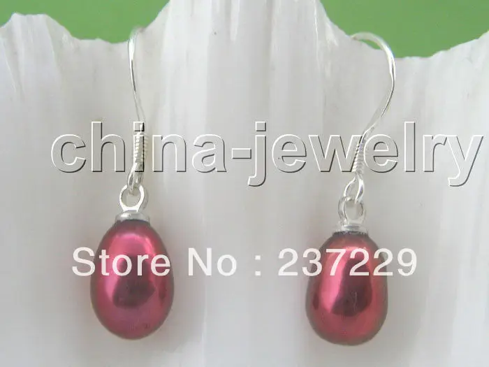 Серьги с натуральным жемчугом 9 10 мм 925|pearl baroque|red natural pearlpearl red |