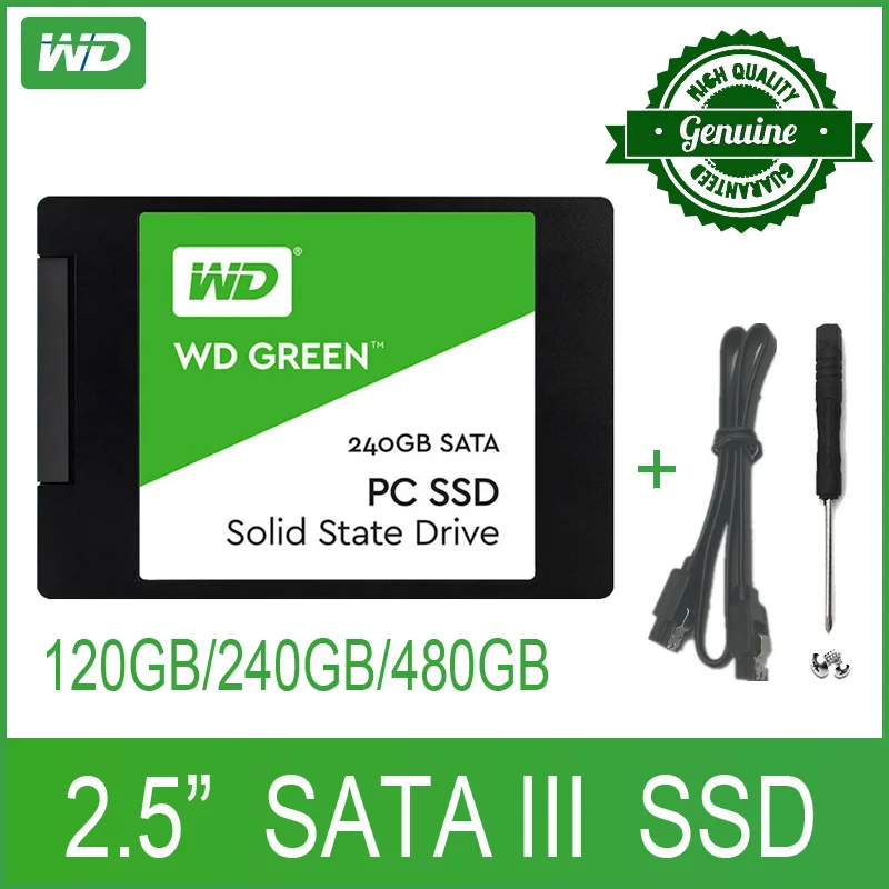 WD Green ПК SSD 120 GB 240 480 ГБ встроенной твердотельный жесткий диск SATA 3 0 6 ГБ/сек. 2 5 &quot540
