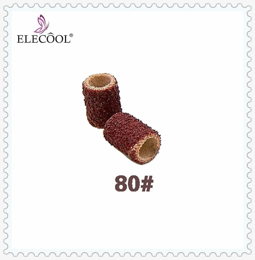 ELECOOL 100 шт. 180 ''/120''/8" коричневые шлифовальные ленты для ногтей электрическая машинка для обработки ногтей сверла для ногтей инструменты для маникюра и педикюра