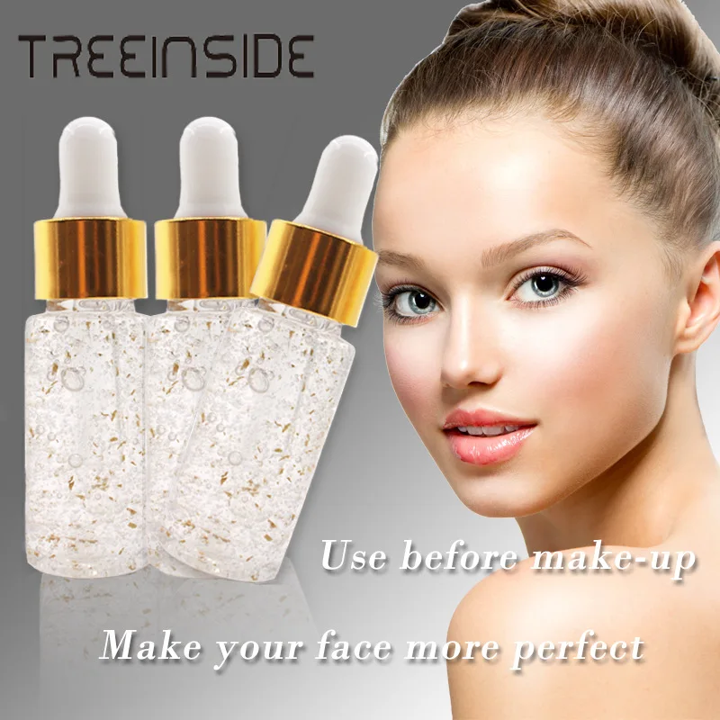 Facial makeup serum 24k Rose gold foil Hyaluronic acid essence Collagen Firming skin Moisturizing Shrink pores Black circle | Красота и