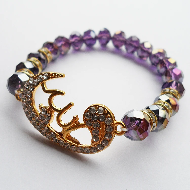 Мода ручной работы liberty фиолетовая Хрустальная оплетка Мусульманские