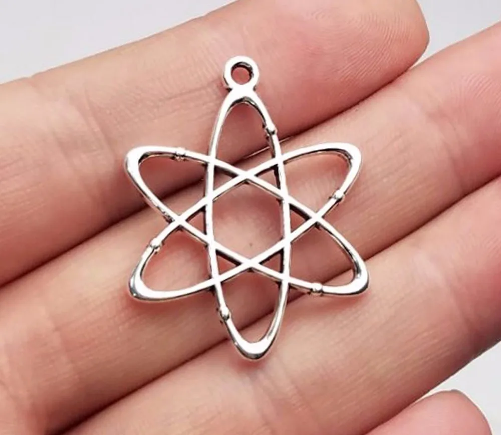 15 шт./лот 26x33 мм химическая Чама Atom научные подвески с античным посеребренным