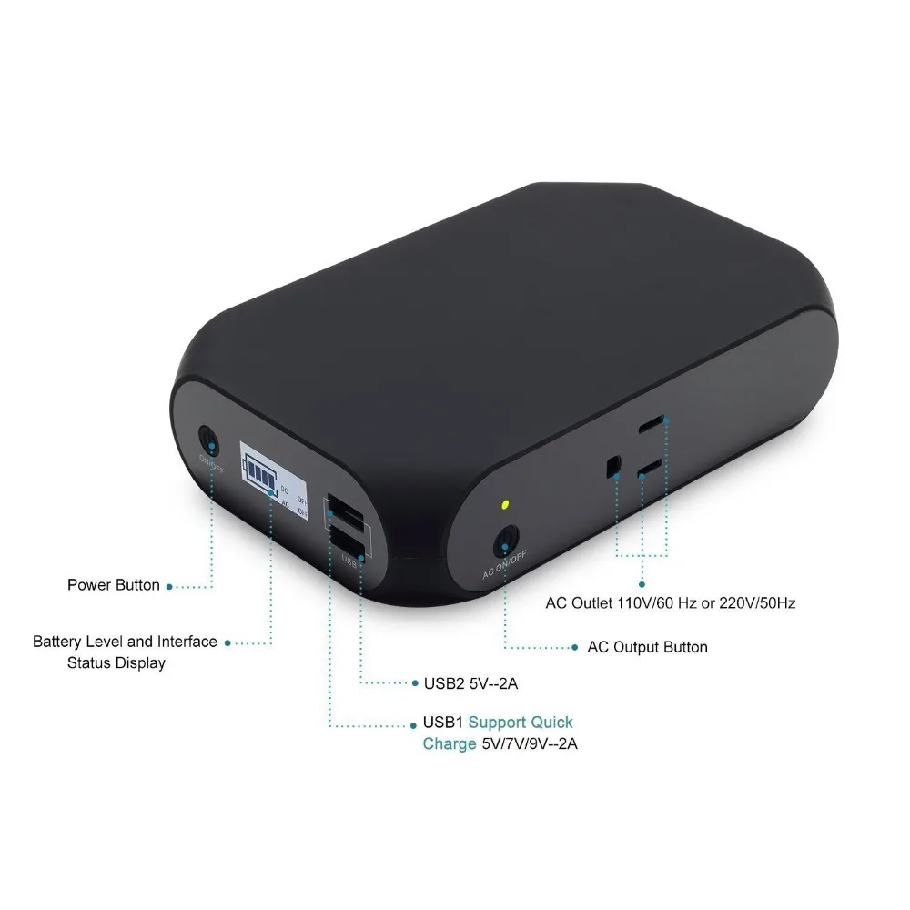 18000 mAh power Bank 220 v портативный источник питания инвертор для смартфона ipad