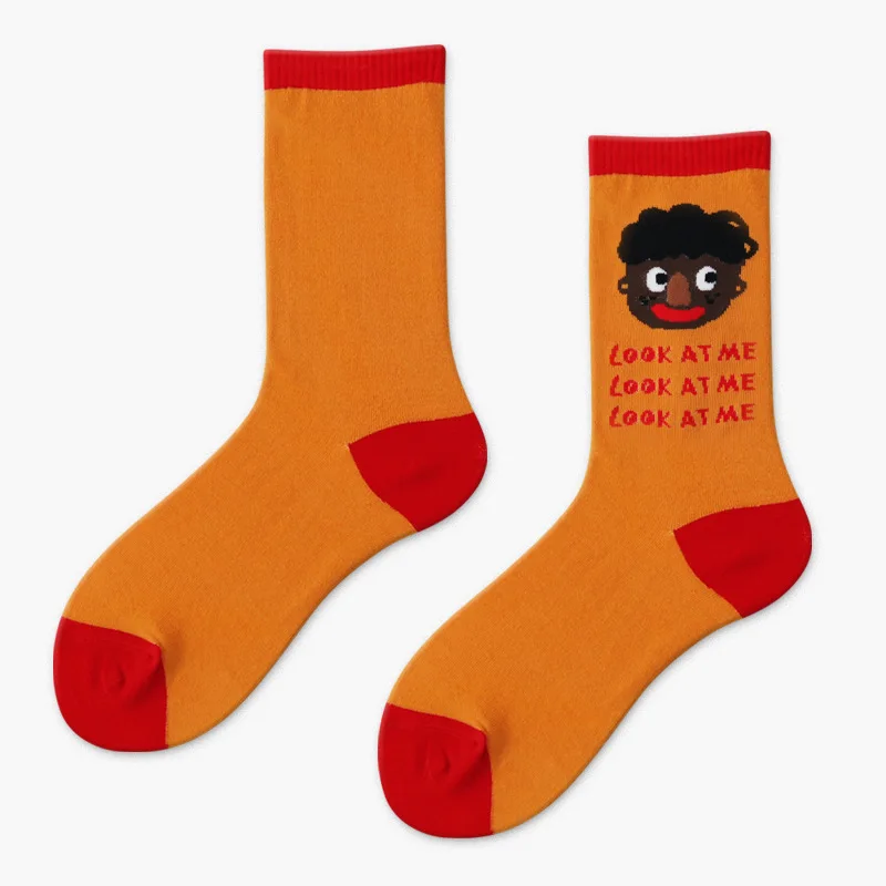 2019 new trend socks girls fun daily series illustration personality breathable couple simple hip-hop movement | Женская одежда