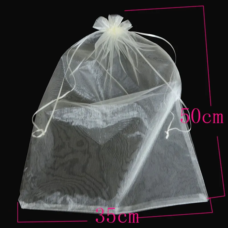 100pcs/bag 30*40cm 35x50cm Organza Bags White Jonquil Pink Purple Blue Gold Gift Bags & Pouches