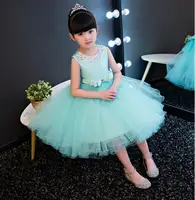 Fashion Formal Newborn Blue Wedding Dress Baby Girl Bow Pattern For Toddler 1 Years Birthday Party Baptism Dress Clothes