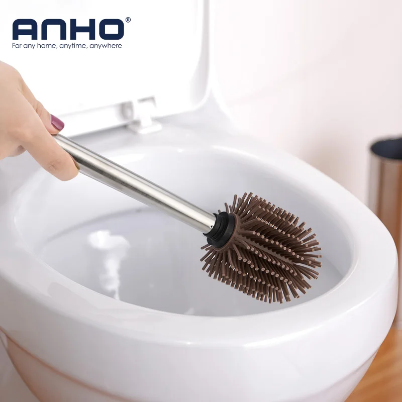 Силиконовая головка с длинной ручкой щетка для унитаза основанием держателя