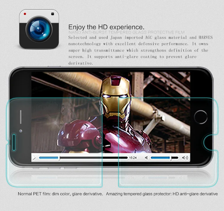 Nillkin защита экрана для iPhone6 6S 6 Plus Amazing H 0,33 мм для iPhone 6 закаленное стекло для iPhone 6 Plus стекло