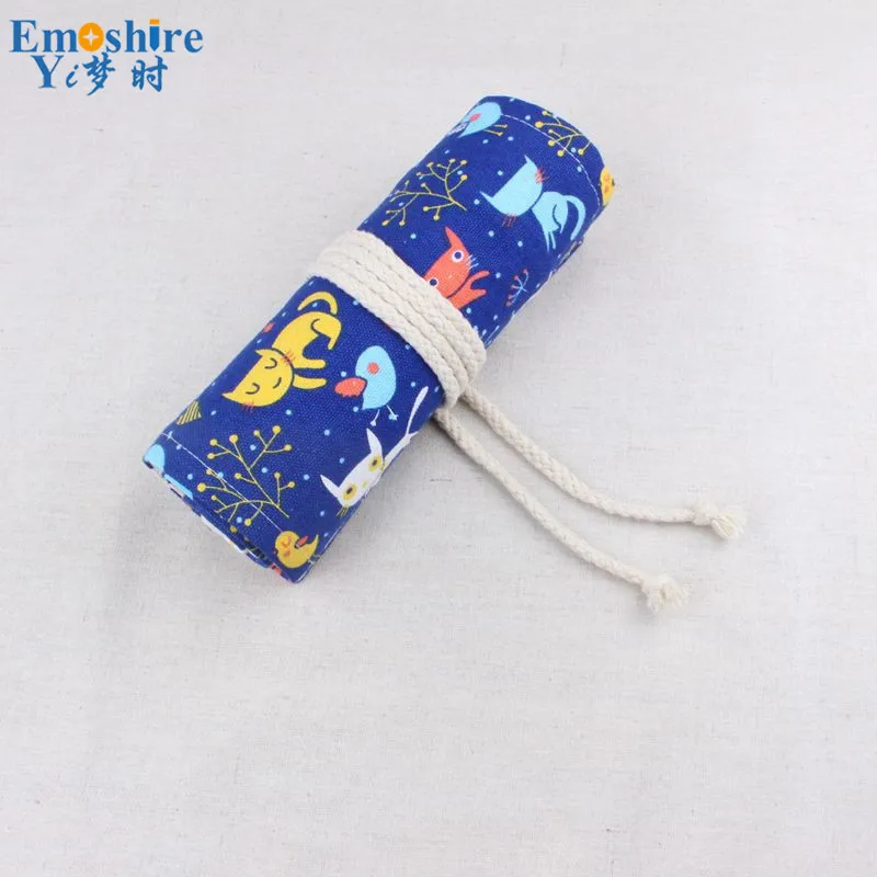 

Top Quality Canvas Pencil Case Color Pencil Box 36/48/72 Holes Roller Pencil Box for School Office Writing Stationery B271