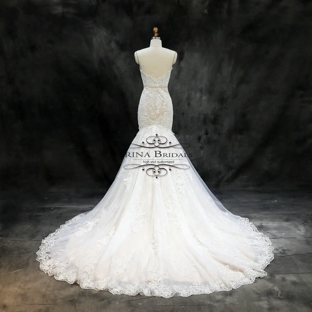vestido de novia 2019 Off Shoulder Lace Applique Champagne Contrast Color Wedding Dress Mermaid | Свадьбы и торжества