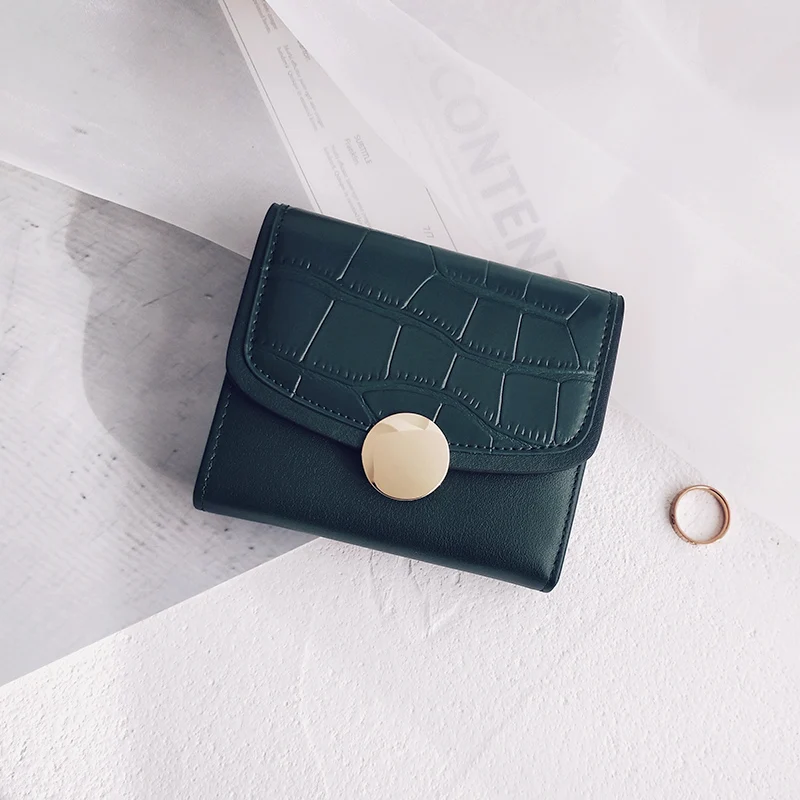 Лидийский кожа крокодила шаблон Круглый кнопку бумажник Для женщин сумка