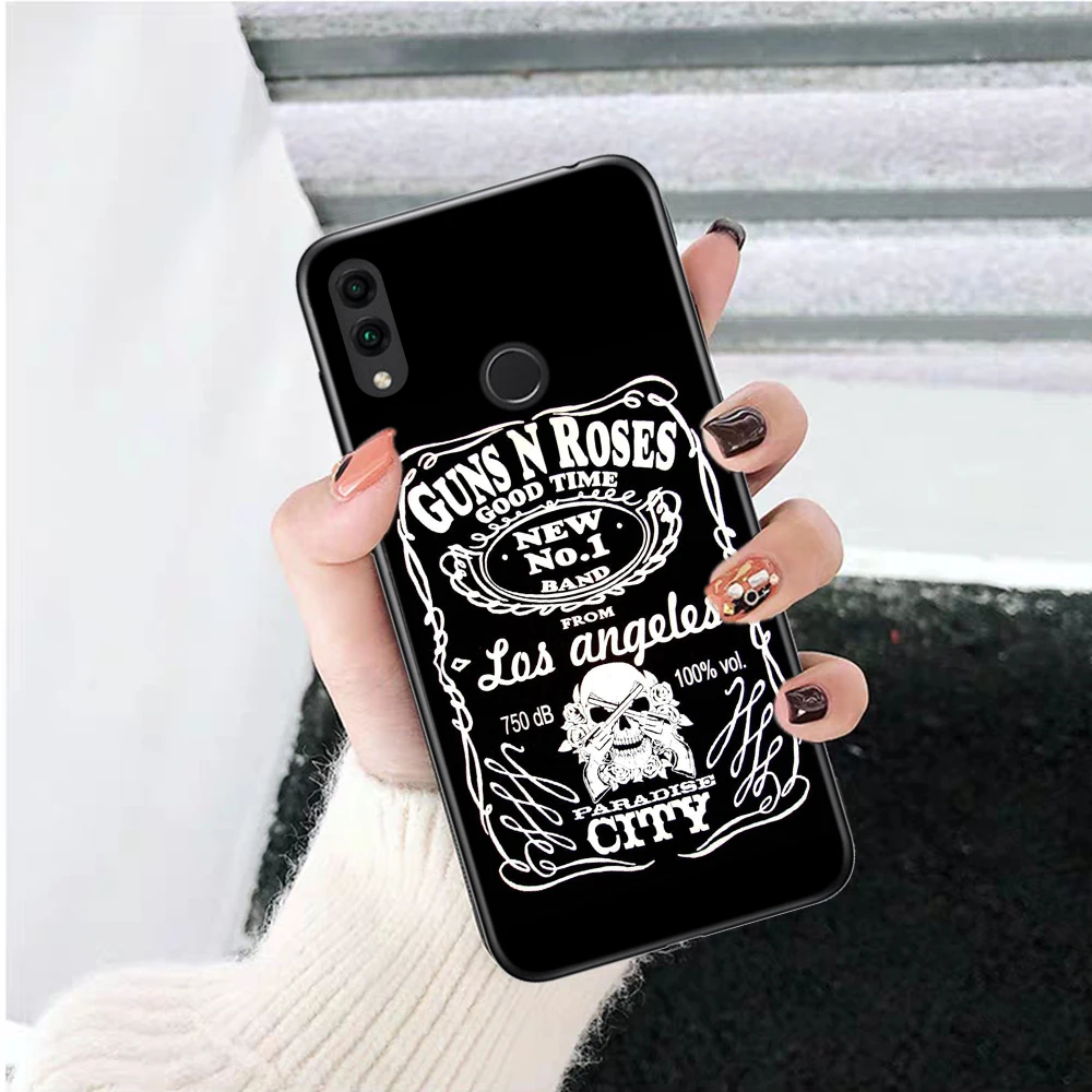 Guns n roses Silicone Case for Huawei honor 6A 7A Pro 7X 8 Lite 8A 8X 8C 9 Note 10 View 20 20S 9X | Мобильные телефоны и