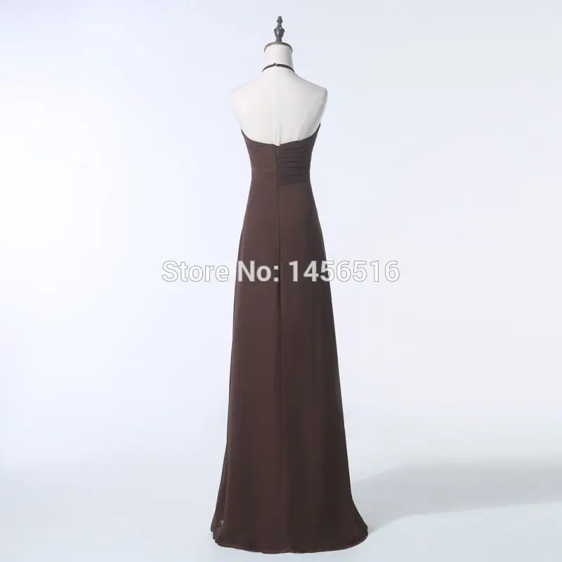 Vestidos de festa A Line Холтер шифон без рукавов длиной до пола Длинные 2019 Реальные образцы