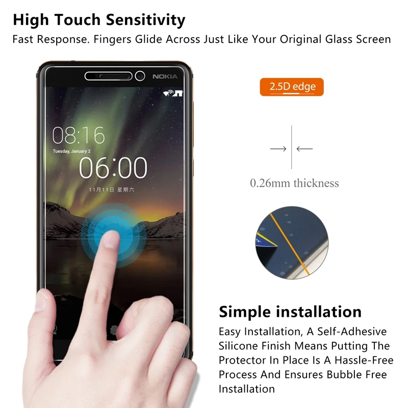 Защитное стекло для Nokia 3 закаленное Защита экрана защитная пленка из фольги