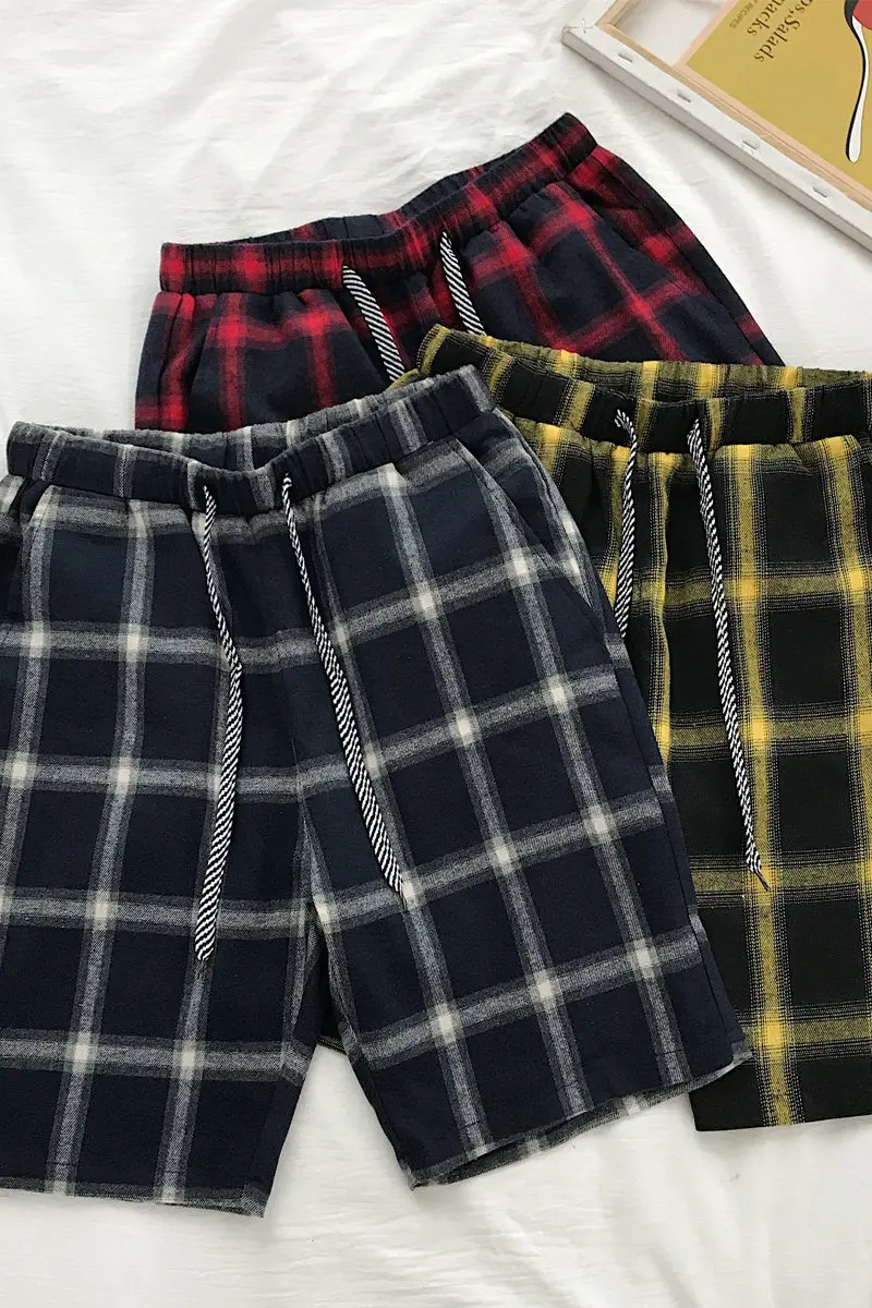 Мужские шорты на завязках Modis повседневные Прямые спортивные до колена в клетку