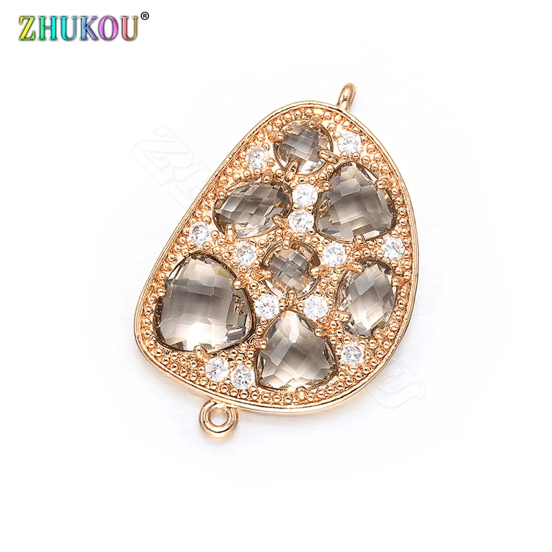 ZHUKOU 2019 21x31 мм DIY ювелирные аксессуары серёжки с камнем VD383A белый/черный/фиолетовый