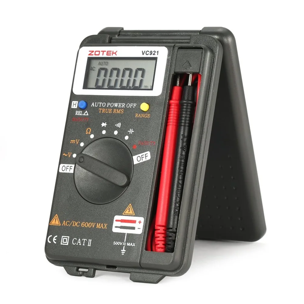 ZOTEK VC921 4000 отсчетов ЖК-цифровой мультиметр карманный Авто диапазон DC AC напряжение ом измеритель непрерывности диода измеритель непрерывности тестер