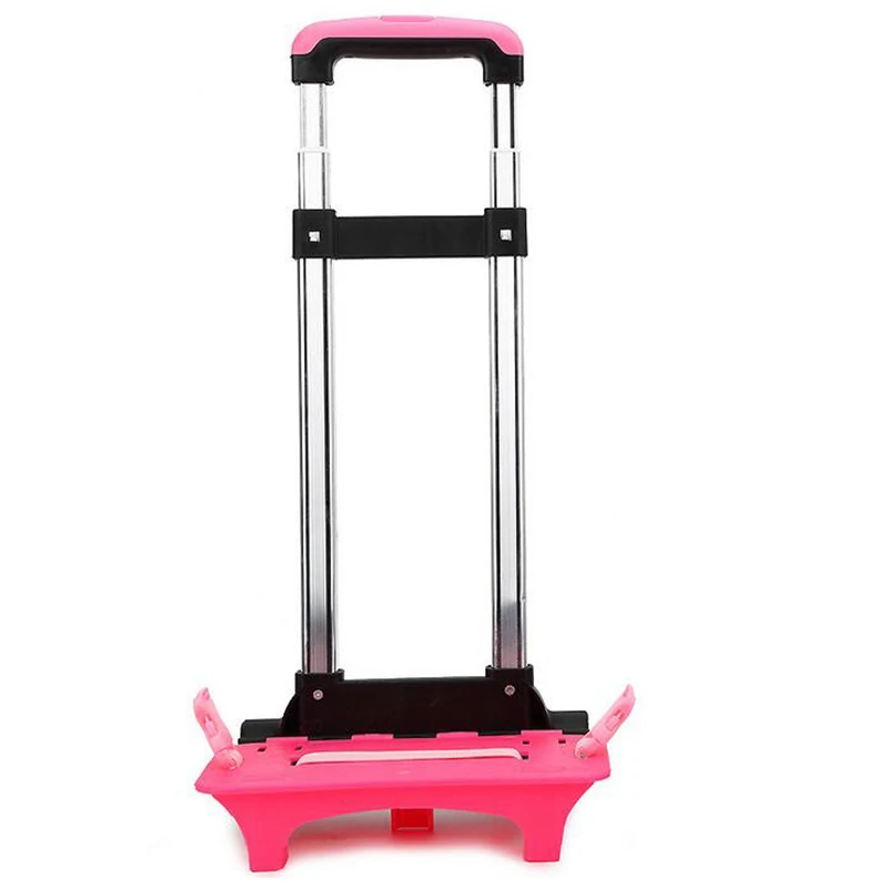 Folding Pulling Rod Bracket Rolling Cart Trolley School Bags Parts Kids Cartoon Two Wheels Trolley Accessories For Boys Girls