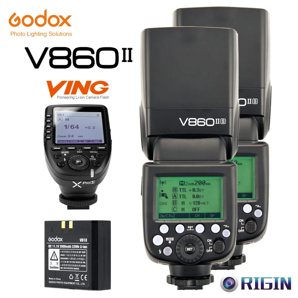 Godox V860II S GN60 HSS 1/8000s Выкл камера Вспышка Speedlite 2 4G Беспроводная X система с литиевой