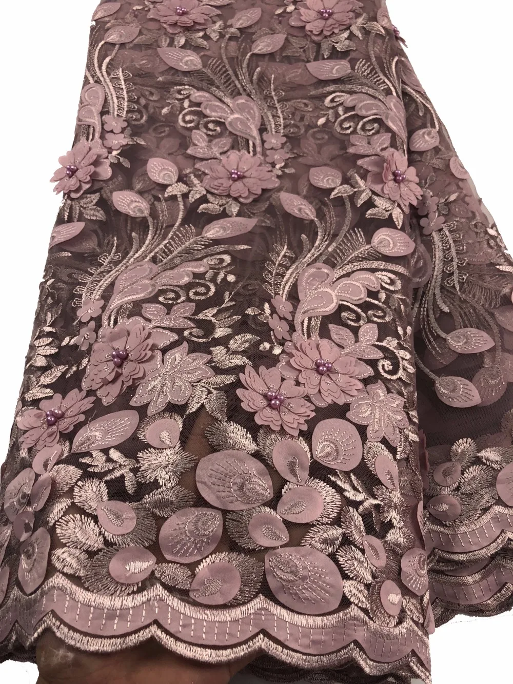 

French Net Lace Fabric 2018 Latest African Lace Fabric With Embroidery Mesh Tulle Lace Fabric High quality Nigerian Lace A724