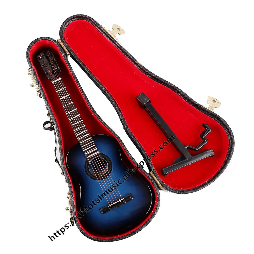 Mini Classic Guitar with Support Miniature Wooden Musical Instruments Collection Decorative Ornaments Model Decoration Gifts | Дом и сад