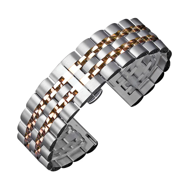 Silver and rose gold Ремешок для часов из нержавеющей стали 20mm/22 мм Для Samsung Galaxy(42/46) Gear S3 / S4 / S2 Frontier / Classic замена ремешок для часов быстрый выпуск - Цвет ремешка: Silver and rose gold
