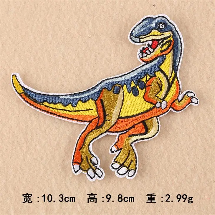 Новое прибытие 10 шт. Dino. животные Вышитые мультфильм патчей Утюг на шляпу мешок обуви аппликация одежды вышивка патч DIY аксессуар