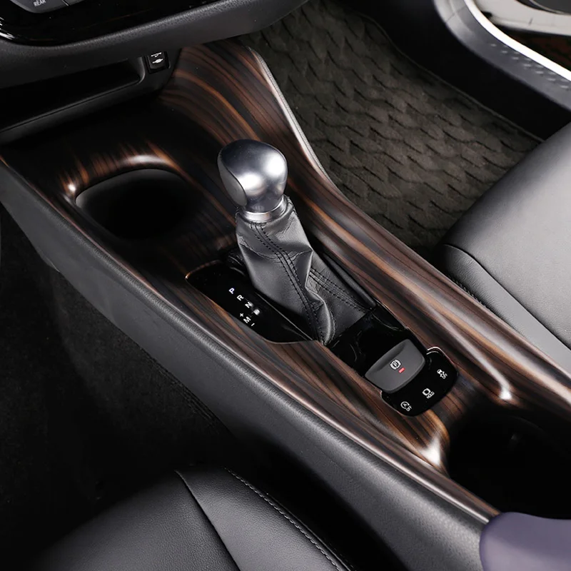 Wood grain Панель переключения передачи автомобиля панель украшения крышка отделка чашки воды клейкие ленты для Toyota CHR C-HR LHD аксессуары - Название цвета: Wood grain