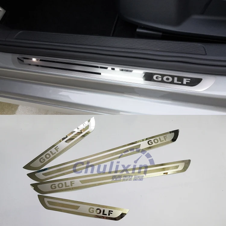 4 шт./лот ультратонкая Накладка на порог из нержавеющей стали для VW Volkswagen Golf 6