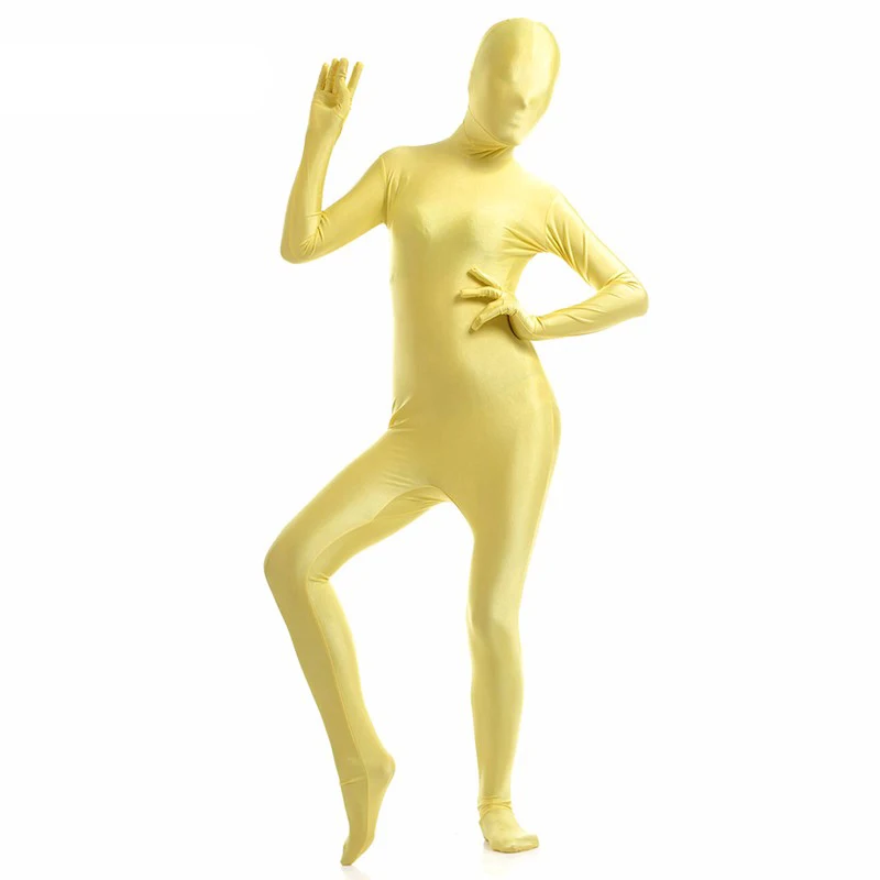 

Ainclu 24h Customize for adults and kids Yellow Spandex Zentai Suit for Women Female Halloween Jumpsuit Romper