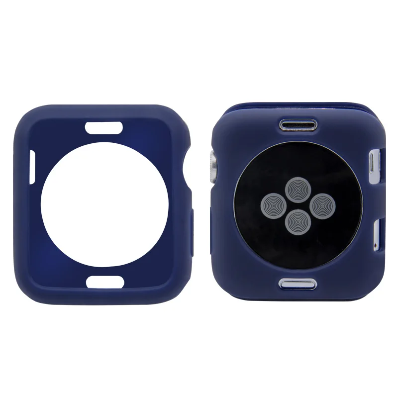 Royal blue Мягкий чехол из силикона и ТПУ для Apple Watch Band 44 мм 40 мм 42 мм 38 мм цветной яркий защитный чехол для iwatch 4 3 2 1 аксессуар - Цвет ремешка: Royal blue