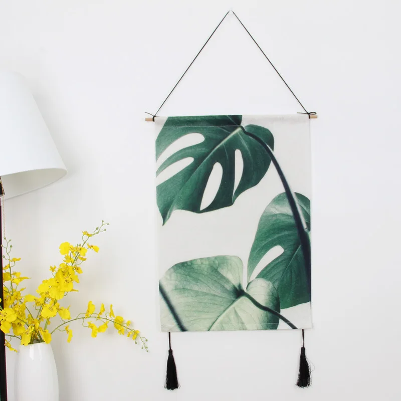 Настенный гобелен с изображением подсолнуха цветочный акварельный кактуса